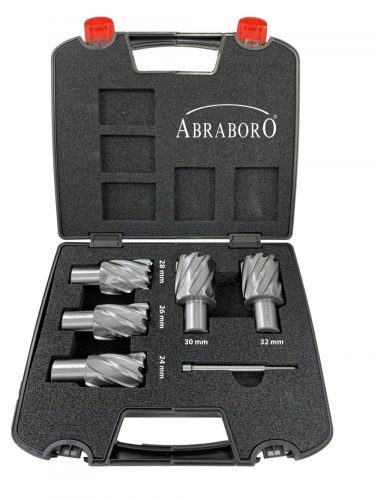 ABRABORO - 020344400006 - HSS-G maglyukfúró készlet 6db ø 24/26/28/30/32mm/PIN 30mm fúrásmélységig