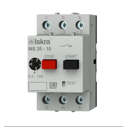 Iskra - ISKRA MS25-10 motorvédő 3P 6,3-10A - Motorvédő, 6,3-10A - HD Hungária - 030.107.964