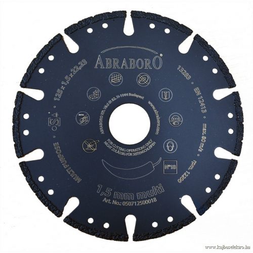 ABRABORO - 050712500018 - ABRABORO gyémántszórt vágótárcsa multi ø 125 x 22,23 1,2 mm