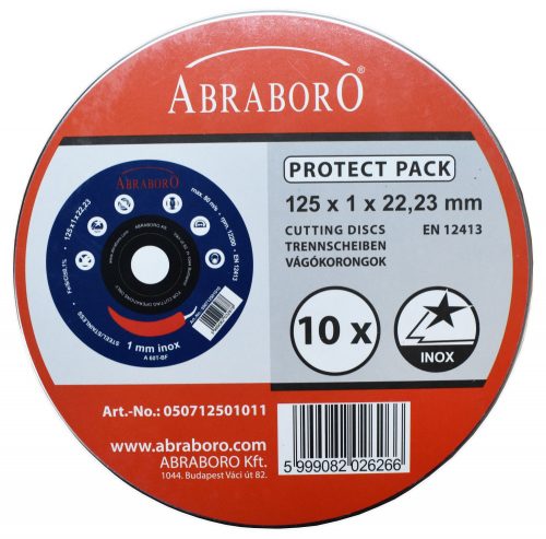 ABRABORO - 050712501011 - ABRABORO CHILI blue edition fémvágó korong, inox, 10db-os ø 125 x 1,0 x 22,23 T41