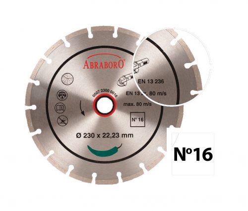 ABRABORO - 050715000016 - Gyémánttárcsa No16 ø 150 x 22,23 2,2