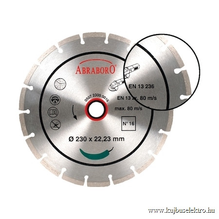 ABRABORO - 050723000016 - Gyémánttárcsa No16 ø 230 x 22,2 2,4