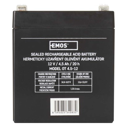 EMOS-1201000700 - B9653 - AKKU.SLA 12V 4,5AH FAST.4,7 MM