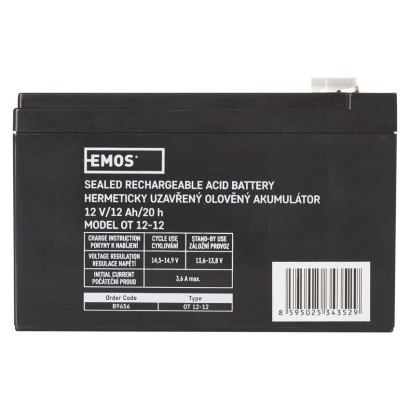 EMOS-1201000850 - B9656 - AKKU.SLA 12V 12AH FAST.6,3 MM