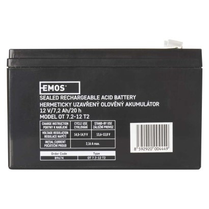 EMOS-1201002800 - B9674 - AKKU.SLA 12V 7,2AH FAST.6,3 MM