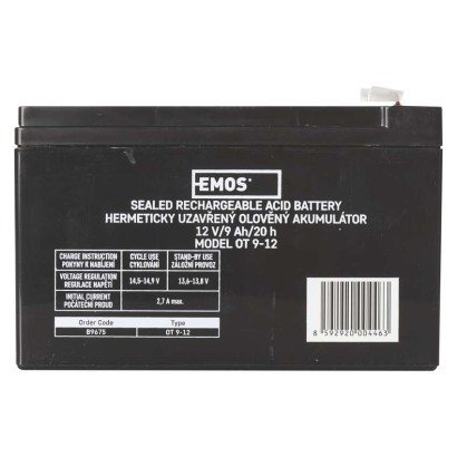 EMOS-1201002900 - B9675 - AKKU.SLA 12V 9AH FAST.6,3 MM