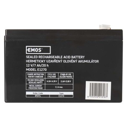 EMOS-1201004300 - B9691 - AKKU.SLA 12V 7AH FAST.4,7 MM