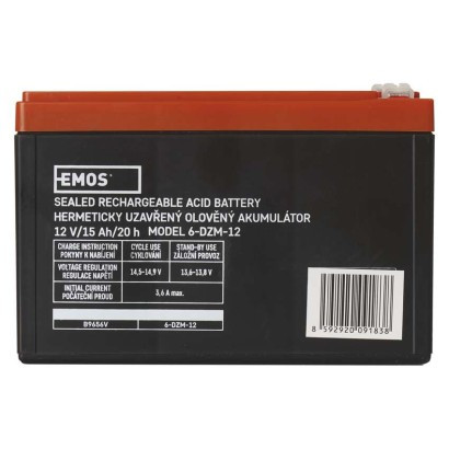 EMOS-1201004800 - B9656V - AKKU.SLA 12V 15AH FAST.6.3 MM VONTATÁS