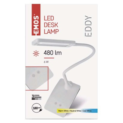 EMOS-1538150201 - Z7599W - LED EDDY ASZTALI LÁMPA FEHÉR