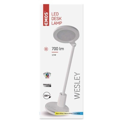 EMOS-1538185000 - Z7620W - LED WESLEY ASZTALI LÁMPA FEHÉR