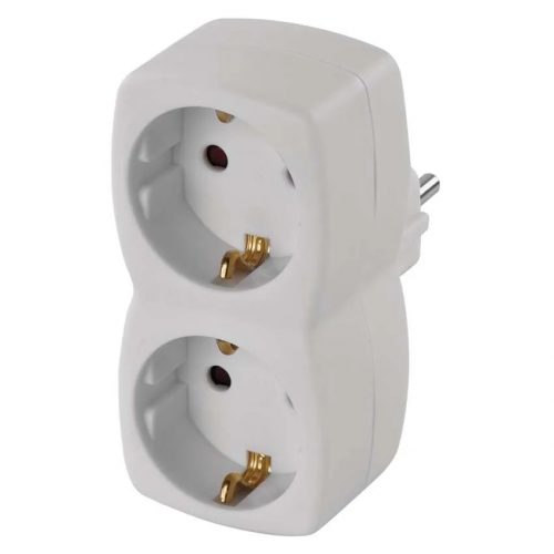 P00252N - ADAPTOR 2× WHITE SCHUKO 16 A MAX.