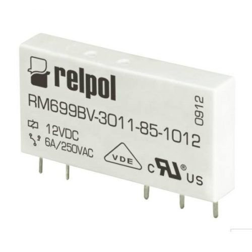 Relpol - RM699BV-3011-85-1012 - Miniatűr relé 6A, 1C/O, 5VDC, vízszintes elhelyezésű - HD Hungária - 2613696