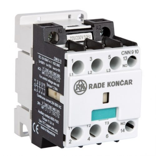 Rade Koncar - RK CNN09 10 24V 50Hz - Mágneskapcsoló, 9A/4.5kW (AC3,400V/50Hz), 1NO - HD Hungária - 603143