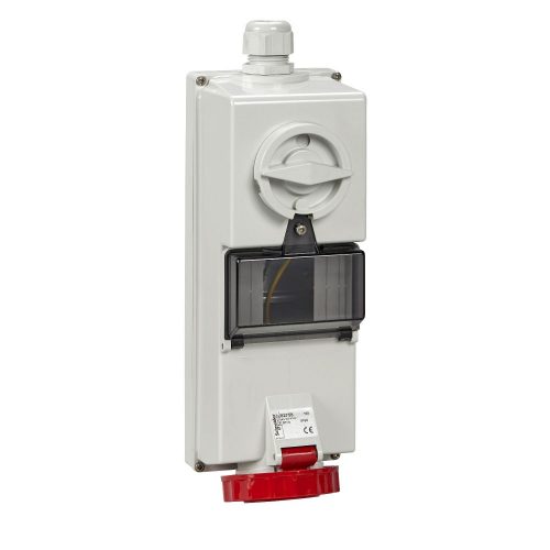 SCHNEIDER 82759 - ISOBLOCK Falra szerelhető, reteszelhető aljzat, 3P+N+F, 6h, 16A, 415V, IP65, DIN sínnel