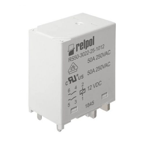 Relpol - RS50-3022-25-1012 - Ipari relé, 50A, 12VDC, 2NO, - HD Hungária - 859173