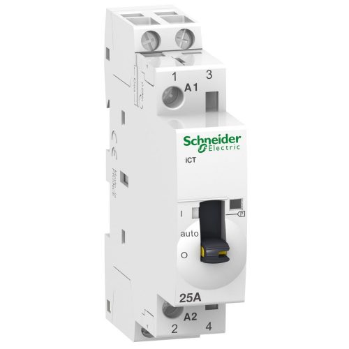 SCHNEIDER A9C21732 - ACTI9 iCT25A kézi vezérlésű kontaktor, 50Hz, 2NO, 230-240VAC