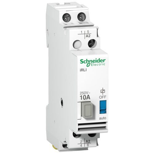 SCHNEIDER A9E15535 - ACTI9 iRLI váltó relé, 2P, 10A, Uc 230-240VAC