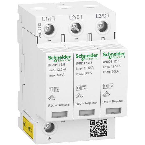 SCHNEIDER A9L16382 - ACTI9 iPRD1 túlfeszültség-korlátozó, 12.5r, 3P