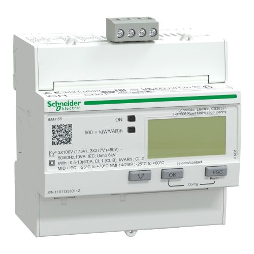 SCHNEIDER A9MEM3155 - Digitális fogyasztásmérő,3F,63A,MODBUS,MID