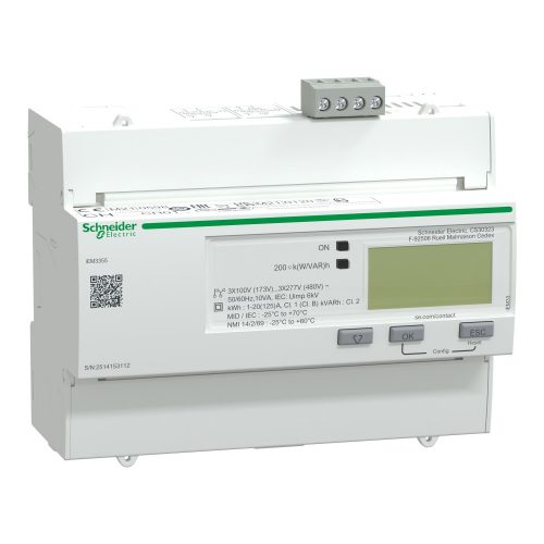 SCHNEIDER A9MEM3355 - Digitális fogyasztásmérő,3F,125A,MODBUS,MID