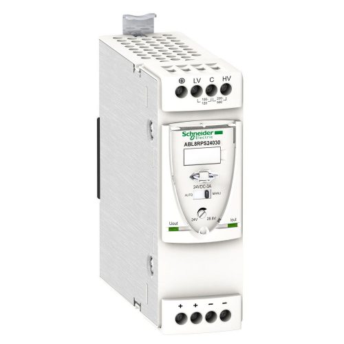 SCHNEIDER ABL8RPS24030 - Modicon ABL8 tápegység, 1f-2f, 230-400VAC/24VDC, 3A, DIN sínre szerelhető