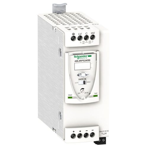 SCHNEIDER ABL8RPS24050 - Modicon ABL8 tápegység, 1f-2f, 230-400VAC/24VDC, 5A, DIN sínre szerelhető