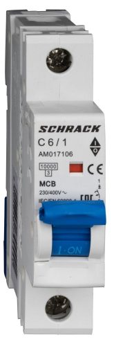 SCHRACK - AM017106 Kismegszakító AMPARO 10kA, C 6A, 1 pólusú