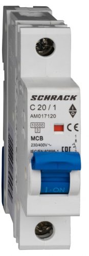 SCHRACK - AM017120 Kismegszakító AMPARO 10kA, C 20A, 1 pólusú