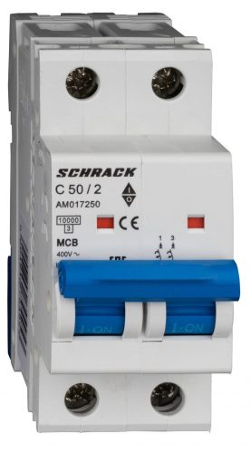 SCHRACK - AM017250 Kismegszakító AMPARO 10kA, C 50A, 2 pólusú