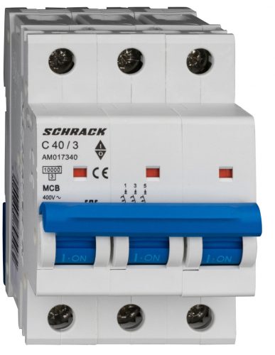 SCHRACK - AM017340 Kismegszakító AMPARO 10kA, C 40A, 3 pólusú