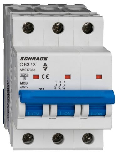 SCHRACK - AM017363 Kismegszakító AMPARO 10kA, C 63A, 3 pólusú