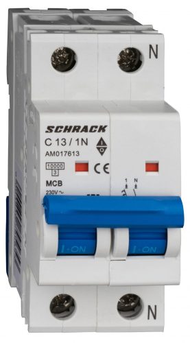 SCHRACK - AM017613 Kismegszakító AMPARO 10kA, C 13A, 1+N