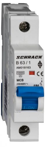 SCHRACK - AM018163 Kismegszakító AMPARO 10kA, B 63A, 1 pólusú