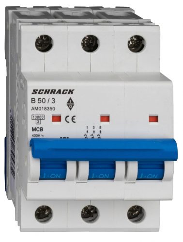 SCHRACK - AM018350 Kismegszakító AMPARO 10kA, B 50A, 3 pólusú