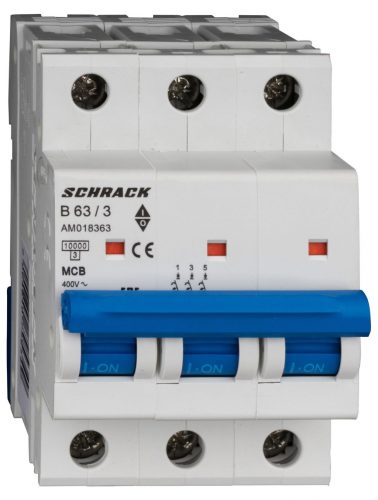 SCHRACK - AM018363 Kismegszakító AMPARO 10kA, B 63A, 3 pólusú