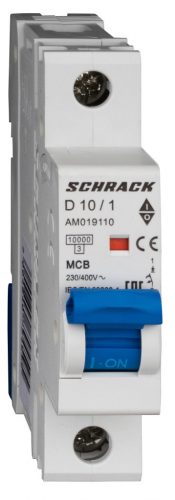 SCHRACK - AM019110 Kismegszakító AMPARO 10kA, D 10A, 1 pólusú