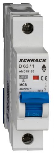 SCHRACK - AM019163 Kismegszakító AMPARO 10kA, D 63A, 1 pólusú