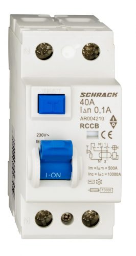 SCHRACK - AR004210 Hibaáram kapcsoló AMPARO 10kA 40A, 2 pólusú, 100mA, AC