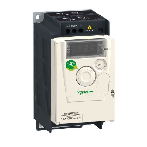 SCHNEIDER ATV12H018M2 - Altivar ATV12 frekvenciaváltó, 0,18kW, 1f, 230VAC, Modbus RTU, IP20