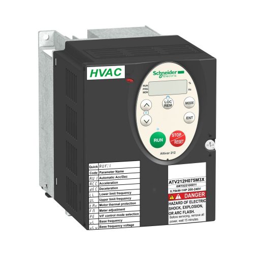 SCHNEIDER ATV212H075N4 - Altivar ATV212 frekvenciaváltó épületes alkalmazásokra, BACnet, 0,75kW, 3f, 380…480VAC, IP21, C2 osztályú EMC szűrővel