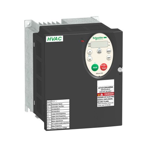 SCHNEIDER ATV212HU30N4 - Altivar ATV212 frekvenciaváltó épületes alkalmazásokra, BACnet, 3kW, 3f, 380…480VAC, IP21, C2 osztályú EMC szűrővel