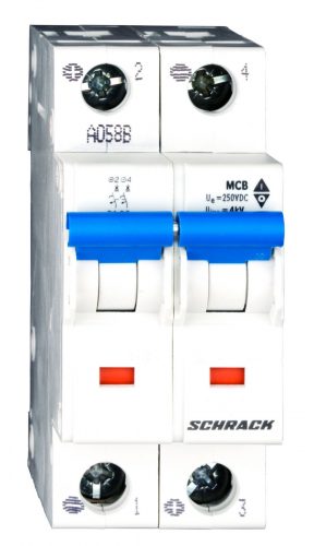 SCHRACK - BM015203 Egyenáramú kismegszakító, C 3A 2 pólus, 10kA