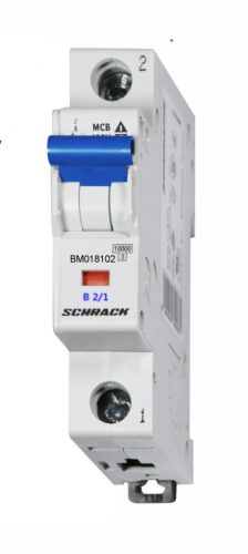 SCHRACK - BM018102 Kismegszakító, B 2A, 1 pólusú, 10kA