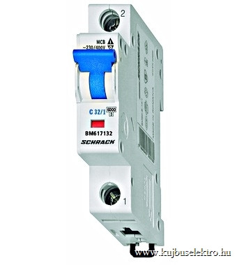 SCHRACK - BM617106 Kismegszakító, C 6A, 1 pólusú, 6kA