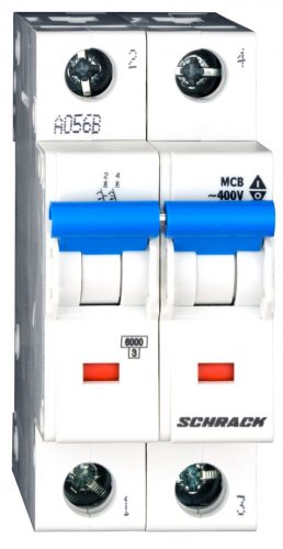 SCHRACK - BM617203 Kismegszakító, C 3A, 2 pólusú, 6kA