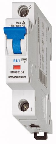 SCHRACK - BM618104 Kismegszakító, B 4A, 1 pólusú, 6kA