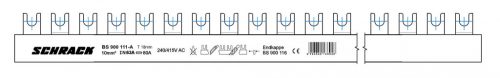 SCHRACK - BS900111A Villás sínezés, 18mm, 2 pólusú, 10mm², 1m, nem kitörhető