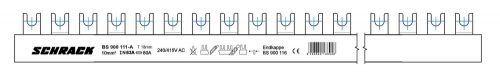 SCHRACK - BS900111A Villás sínezés, 18mm, 2 pólusú, 10mm², 1m, nem kitörhető