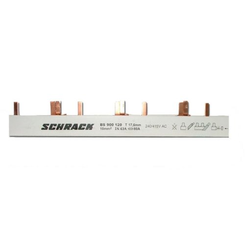 SCHRACK - BS900120 Sínezés, nyelves, 3 pólusú, 10mm², 1m