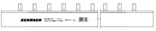 SCHRACK - BS900147 ARROW S nyelves sínezés, 3 pólusú, 35mm², 1m